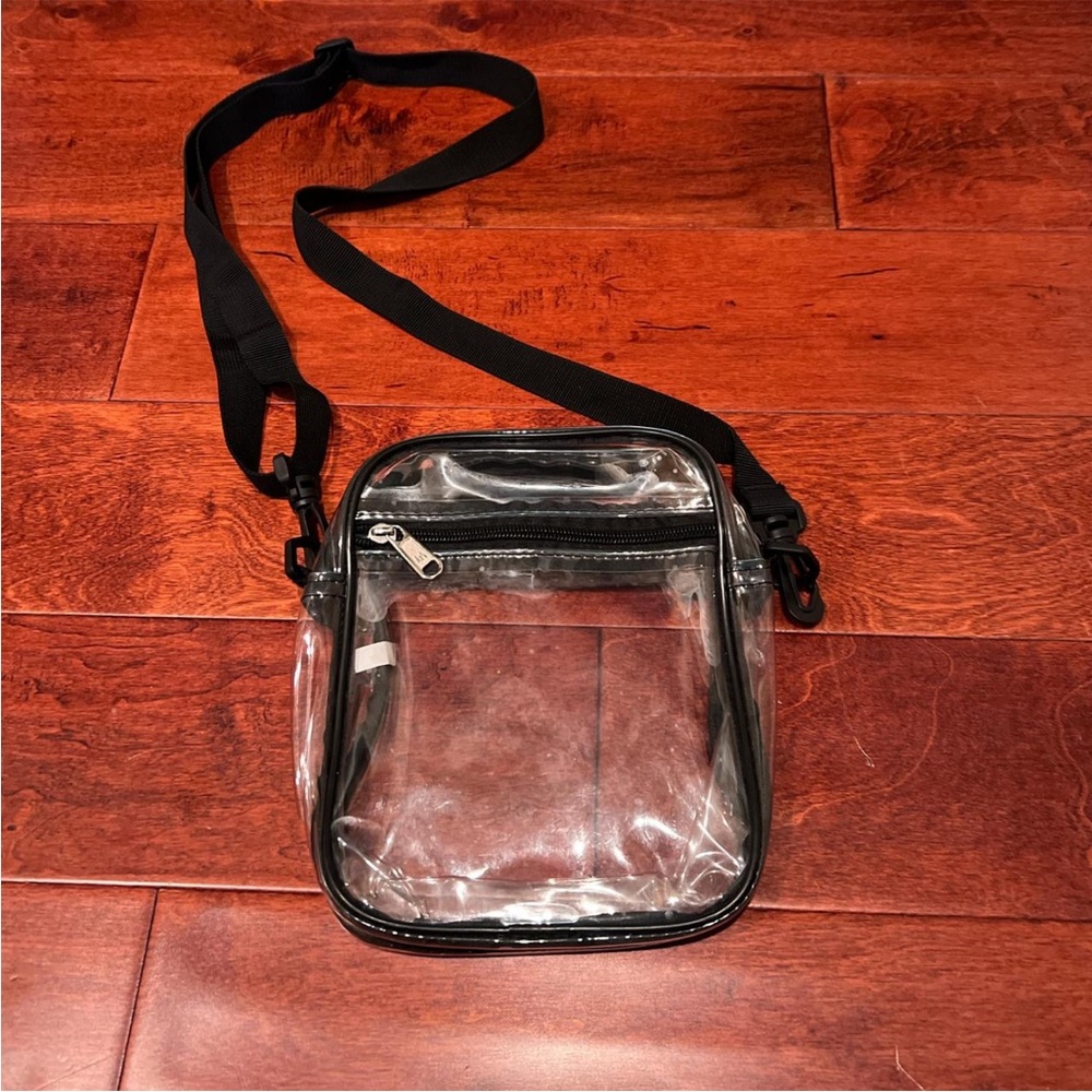 Clear Crossbody Bag with Black Trim